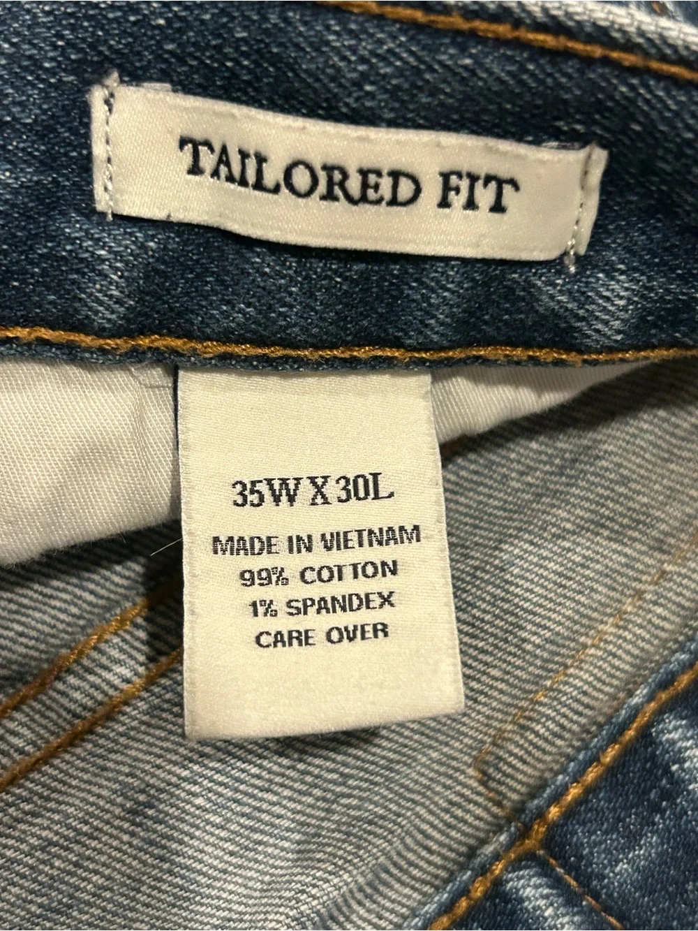 J. Crew Tailored Fit Jeans in Medium Blue with Contrast Stitching